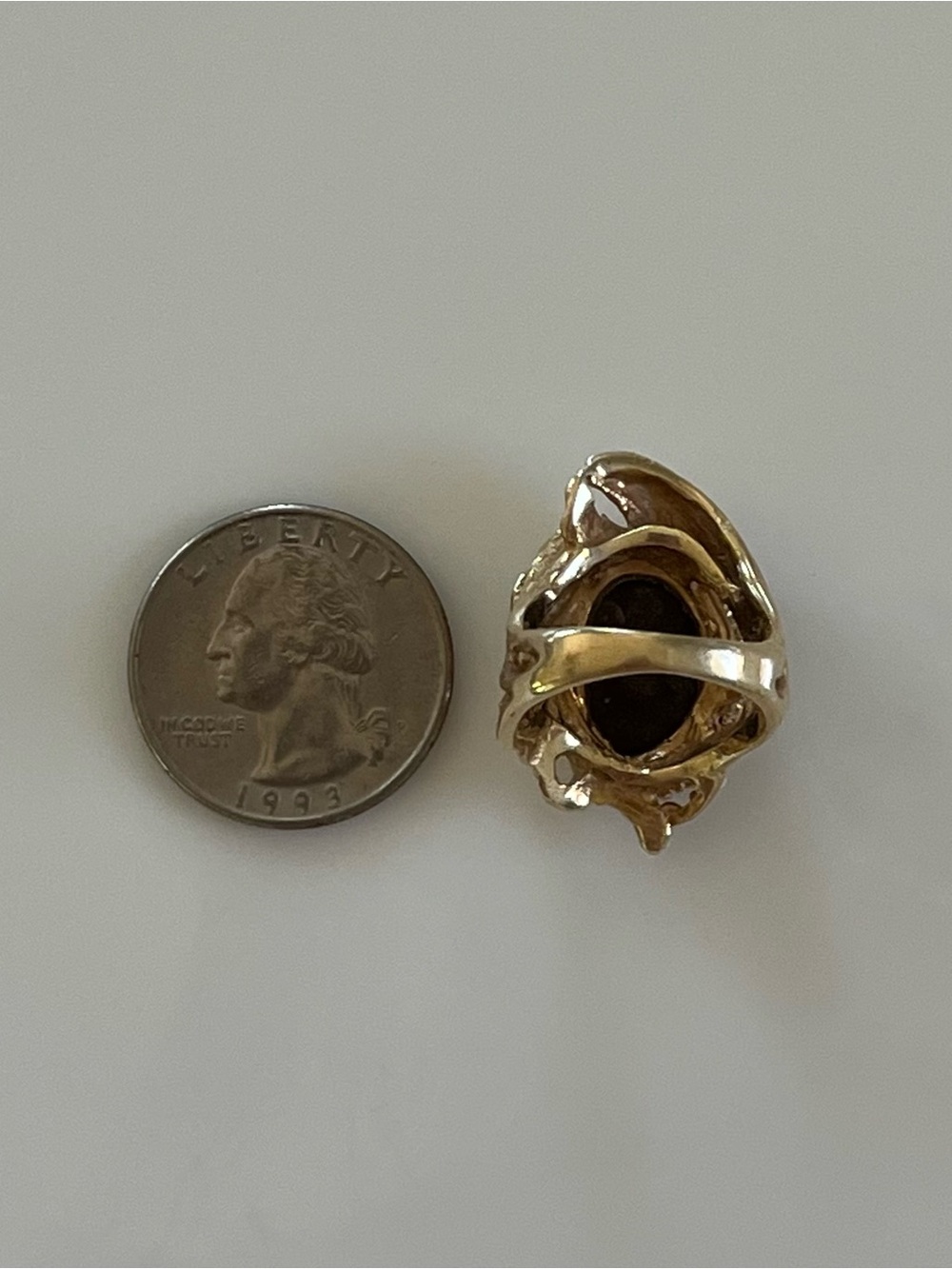 14k Gold Opal Doublet Fish Ring - Picture 10 of 14
